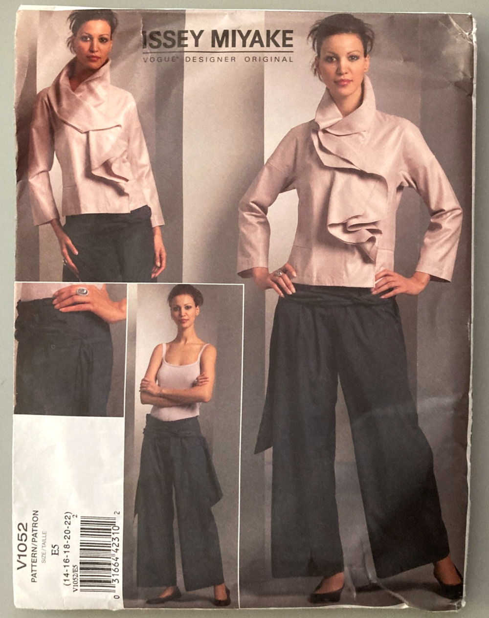 UNCUT Vogue V1052 Issey Miyake Designer Original Jacket Pants Pattern Sz 14-22